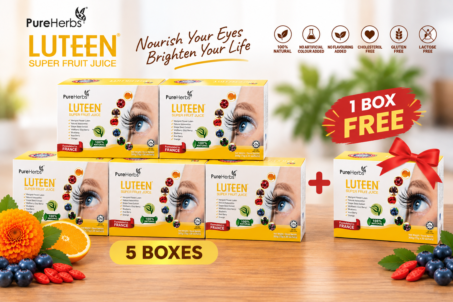 LUTEEN buy 5 free 1 LUTEEN Super Fruit Juice Buy 5 Free 1 Special Offer
